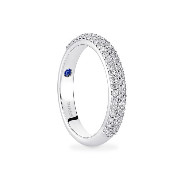 Three-Row Pav&eacute; Wedding Band